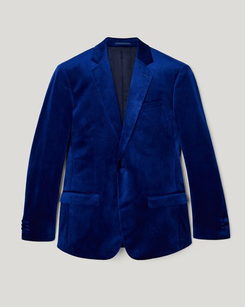 Slim Fit Velvet Tuxedo Jacket, Cobalt, hi-res